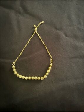 Zales Gold Textured Bead Adjustable Bracelet 10k